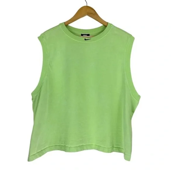 Nike Women's Just Do It Cropped Green Tank Top Sleeveless Size 3X - Picture 3 of 7